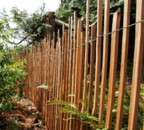 Cedar stake fence installed on Vancouver Island property